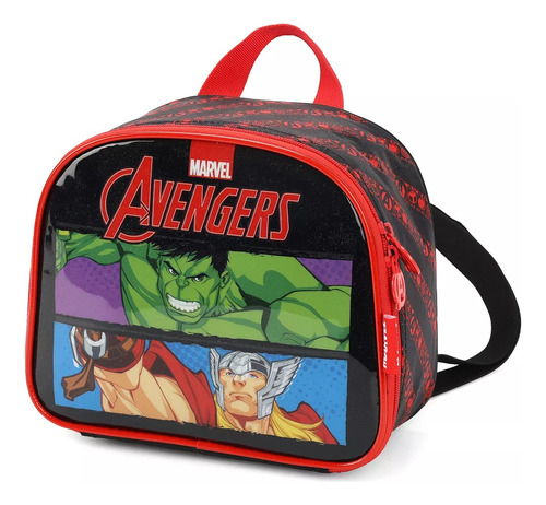 Lancheira Térmica Infantil Escolar Avengers Luxcel Cor Vermelho Avergers