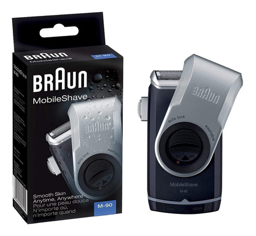 Braun Mobileshave M-90 - Afeitadora De Viaje Plateada (recor