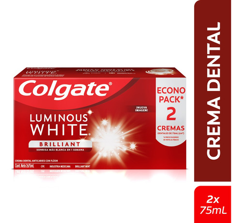Oferta Crema Dental Colgate Luminous White Brilliant X 2und