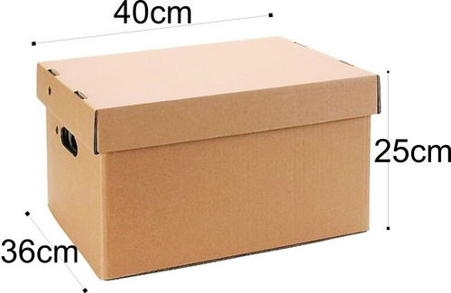 Caja Archivo Carton Corrugado Reforzado 40x36x26