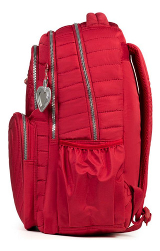 Mochila Escolar Feminina Juvenil Bagaggio cor Vermelho