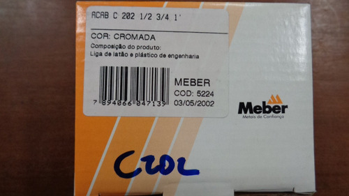 Acabamento Registro Meber 1/2 3/4 E 1 C202 Futura Cromado