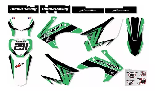 Kit Adesivo Moto Cross Trilha Xr 200 - Verde e Branco