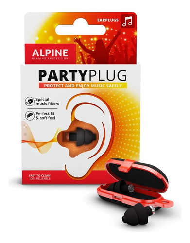 Alpine Party Plug protetor plugue auricular festa snr 19 db cor preto