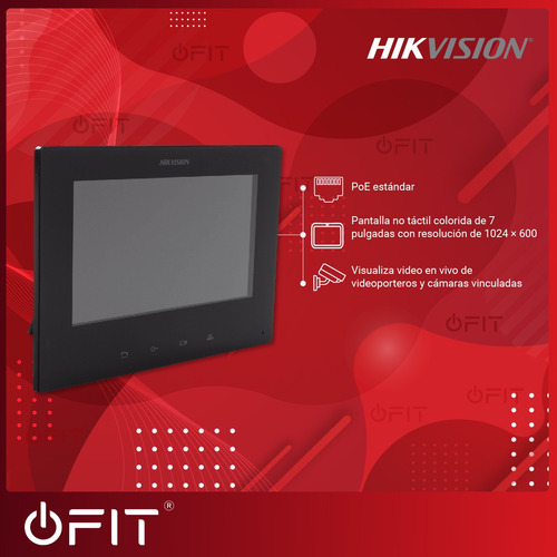 Imagen 3 de 10 de Pantalla Visor Hikvision Ds-kh6220-le1 7 Poe