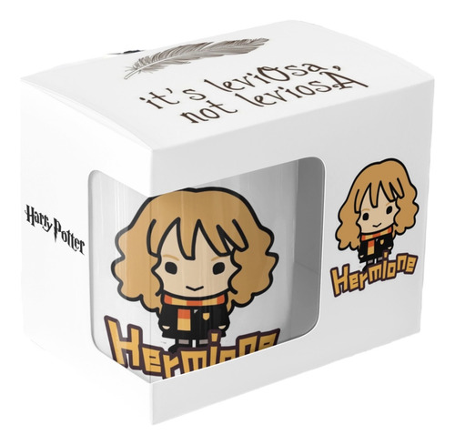 Taza Con Cuchara Hermione Harry Potter+caja De Regalo Negro Hermione