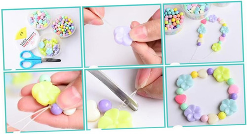 12 Kits Cuentas Bisutería Pulseras Collares Juguete Fiesta