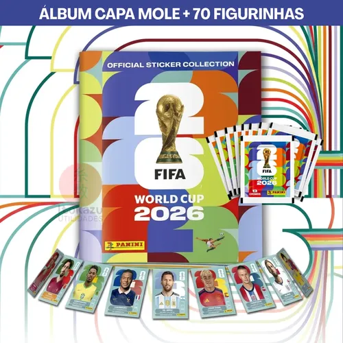 Kit Álbum Copa 2026 Capa Mole + 70 Figurinhas