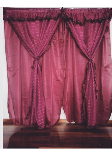 Cortinas Tergal C/forro 2m Alto X 2.50 Ancho, 25 Colores Color Vino