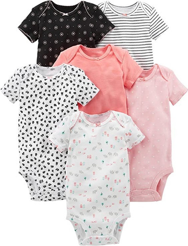 Imagen 1 de 1 de Set 6 Bodys Manga Corta - Carters Original Para Niñas
