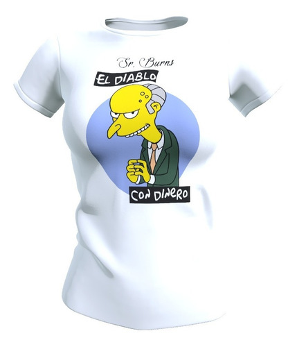 Polera Mujer Sr Burns - Los Simpson, Varias Tallas