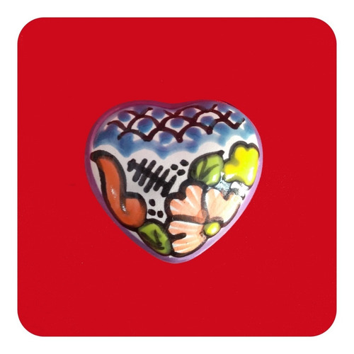 Imagen 4 de 7 de Set 20 Alhajeros Talavera Poblana Corazón 5cm P/recuerdo Lhj