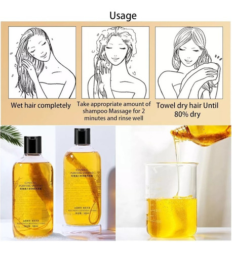 Shampoo Con Raiz De Ginseng Para Cabello Seco Dañado 500ml