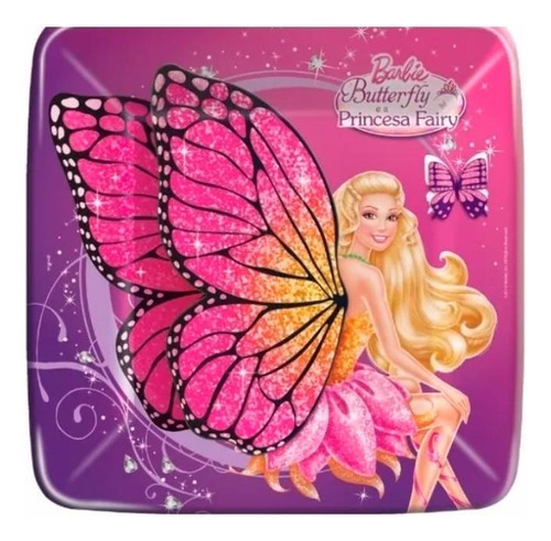 Prato Coração Barbie Butterfly 18cm Com 8un Regina