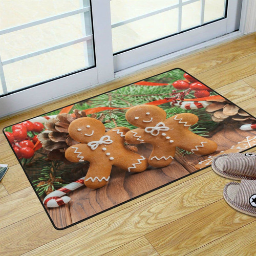 Viio Christma Gingerbread Man Cookie Wood Candy Alfombra