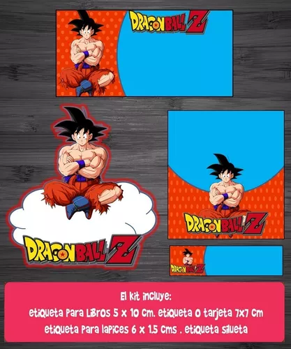 Kit Imprimible Etiquetas Escolares Goku Dragon Ball Editable | Cuotas sin  interés