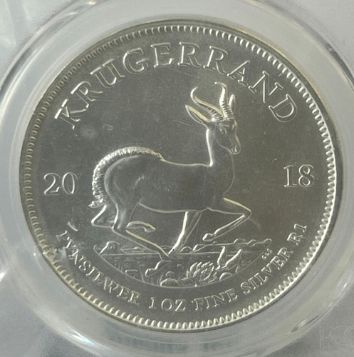 Onza De Plata Krugerrand. Sudáfrica. 2018. Ms 70