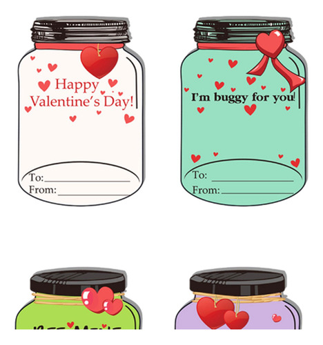 24 Piezas Tarjetas Del Día De Valentín Con Sobres Para