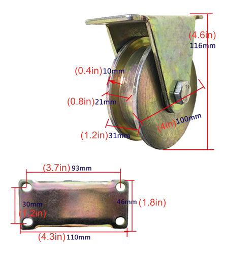 Rueda Puerta Corredera Rodillo Tipo H Superior Para Maquina