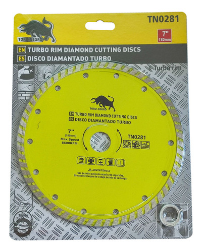 Disco Ceramico Corte Diamantado 7 PuLG 180mm Continuo Turbo 