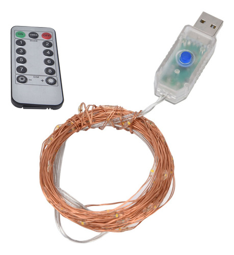 Cadena De Luces Led De Alambre De Cobre, 8 Modos De Iluminac