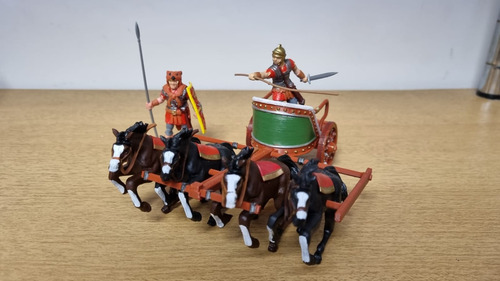 Soldaditos Dsg Britains Quadriga Romana, Roman Charriot Marrón Y Verde