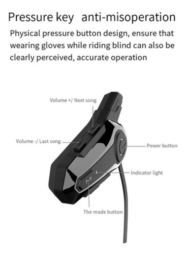 Motocicleta Bt Intercomunicador Con Radio Casco Bt Auricu