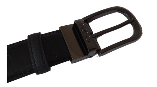 Cinturon Gucci Hebilla Clasica Negro Cuero Genuino