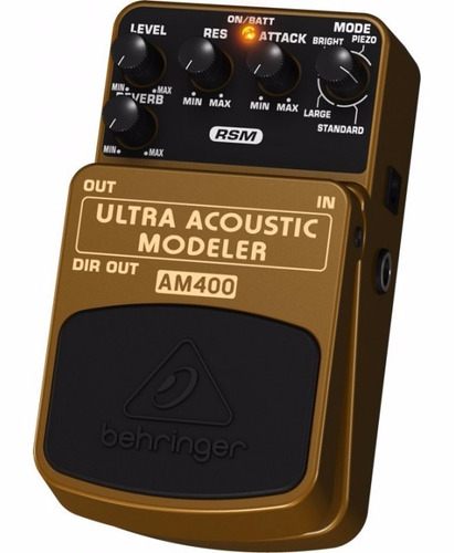 Pedal de efectos para guitarra acústica Modeler Behringer Am400, color marrón