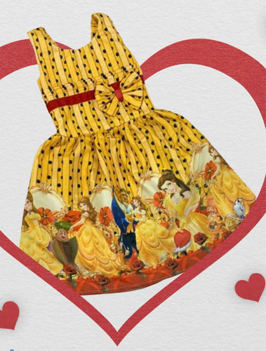 Vestido De Festa Infantil Temático A Bella E A Fera
