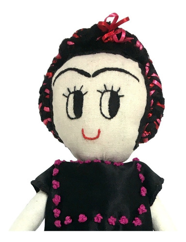 Muñeca Artesanal Mexicana Tipo Frida