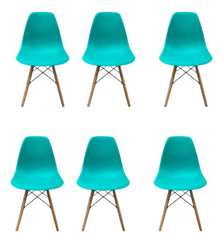 Silla Tipo Eames Moderna Minimalista 6 Piezas