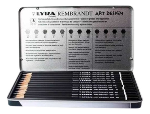 Lyra Rembrandt Lápices De Grafito Art Design Con 12 Pz.