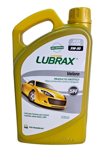 Aceite Lubrax 5w30 Full Sintetico Con Dpf 4 Litros 