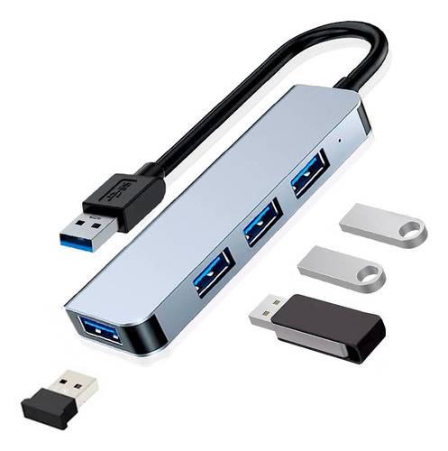 Hub Usb 4 Puertos Usb 3.0 Y 2.0 Pc, Laptop, Celular