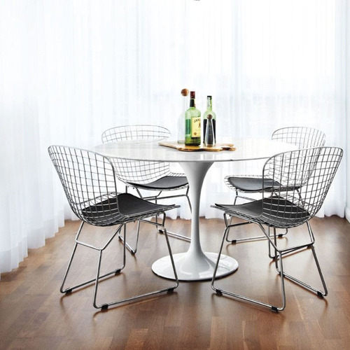 Juego Comedor Living Mesa Tulip + 4 Sillas Bertoia