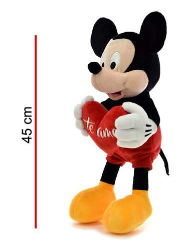 Imagen 3 de 7 de Peluche Mickey 45 Cm Con Corazon - Orig. Phi Phi Toys