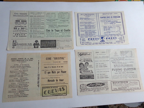 Antiguos Programas De Cine Lote De 12 Pc ( Saz ) (Usado)