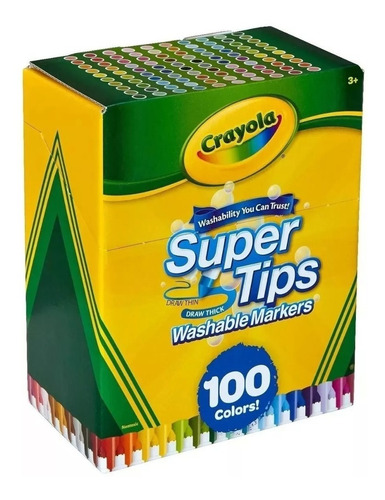  Plumones Crayola De 100 Colores Supertips Delgados Lavables