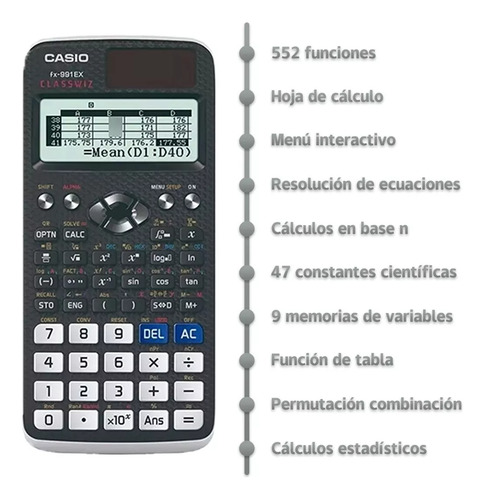 Fx-991ex Classwiz Calculadora Científica 552 Funciones Negro