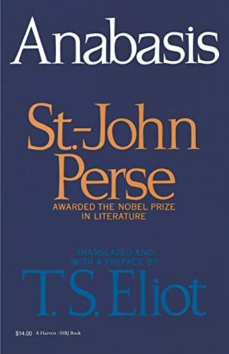 Anábasis, De Perse, St. John. Editorial Mariner Books, Tapa Blanda En Inglés