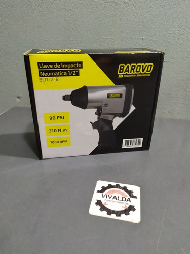 Imagen 3 de 10 de Llave Pistola Impacto 1/2'' Neumatica 310nm Barovo 7000rpm