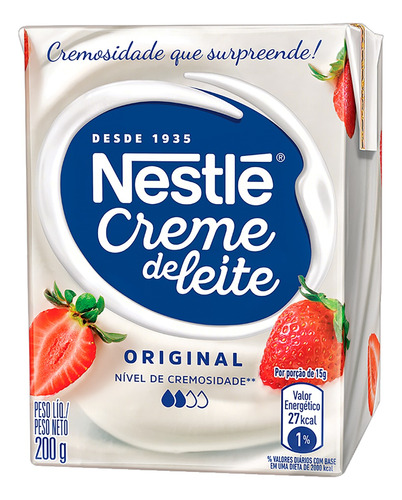 Creme de Leite UHT Leve Homogeneizado Original Nestlé Caixa 200g