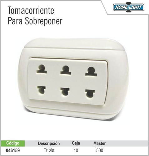 Tomacorriente Triple Para Sobreponer C & A