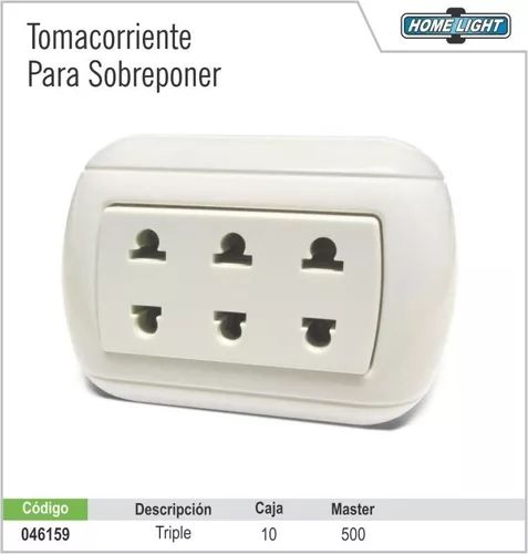 TOMACORRIENTE TRIPLE VISIBLE OVAL MARFIL MODELO BTICINO – FERROVOZ IMPORT