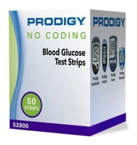 Caja X 50 Tirillas Prodigy Para Glucometros - Diabetes 