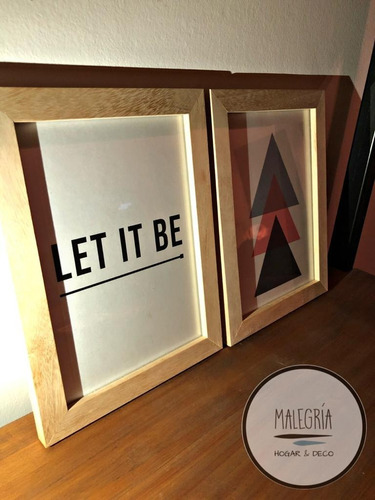 Set Cuadros X 2 - Let It Be - Madera - Nordicos