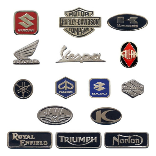 Colecion 15 Pins De Motos Gilera Harley Honda Triumph Piagio