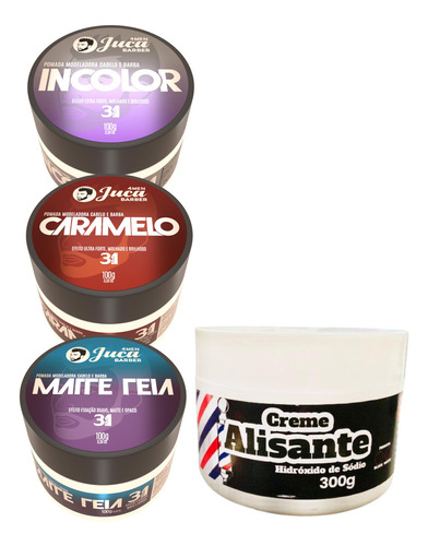 Kit 3 Cera Capilar Modeladora 100g + Creme Alisante White