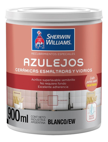 Pintura Para Azulejos Novacor 0.90 Lt Sherwin - Rex